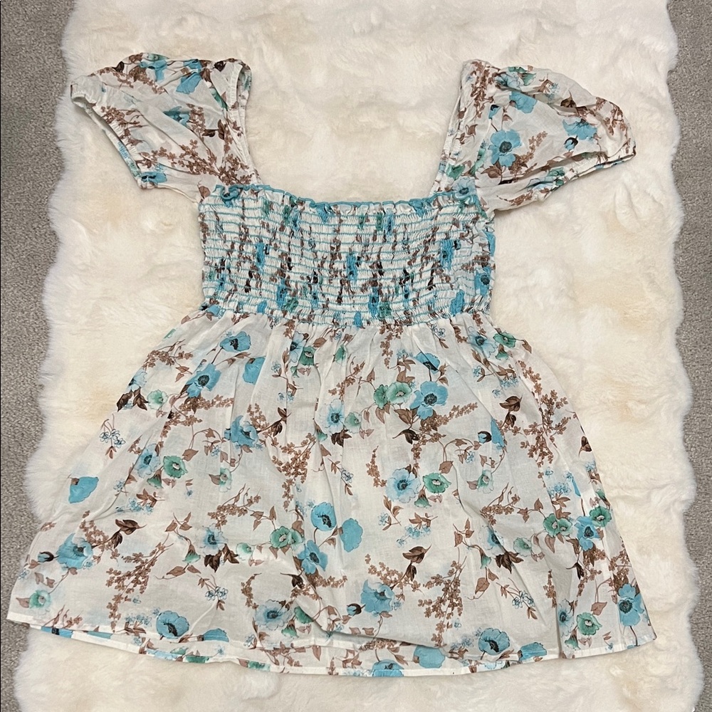 100% Cotton Floral Print Women's Top Size Small